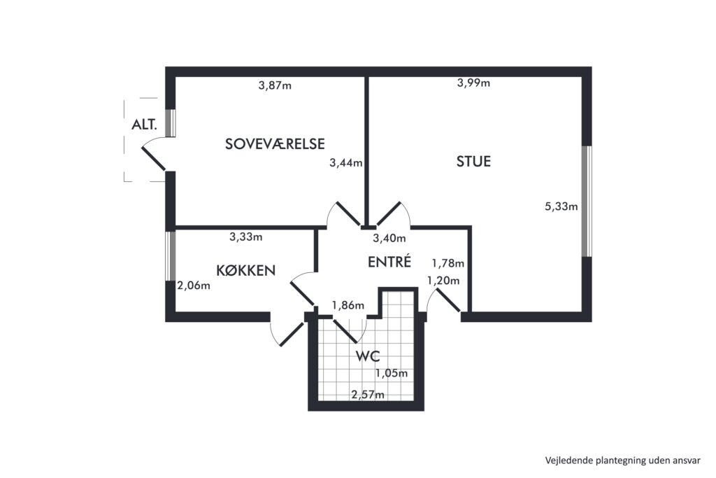 Plantegning på H21 st.th.